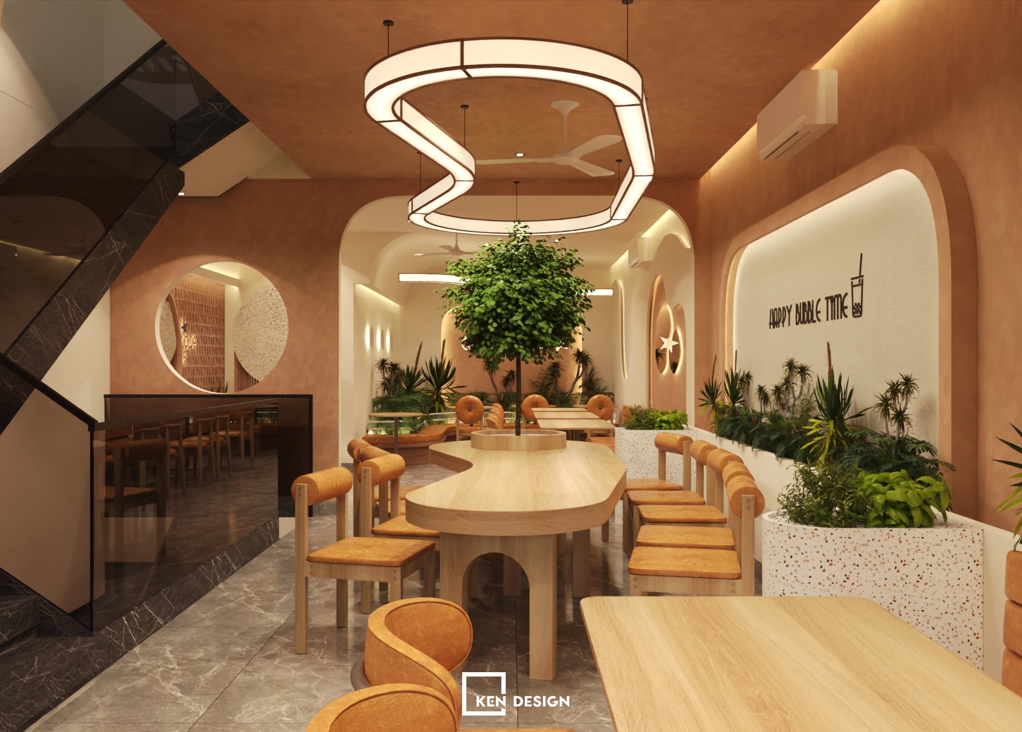 Thiết kế quán Golden tea & coffee tại Hưng Yên